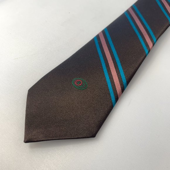 Gucci Gimental Striped Silk Tie in Brown - Picture 7 of 10